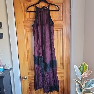 Moulinette Soeurs Purple and Black Midi Dress